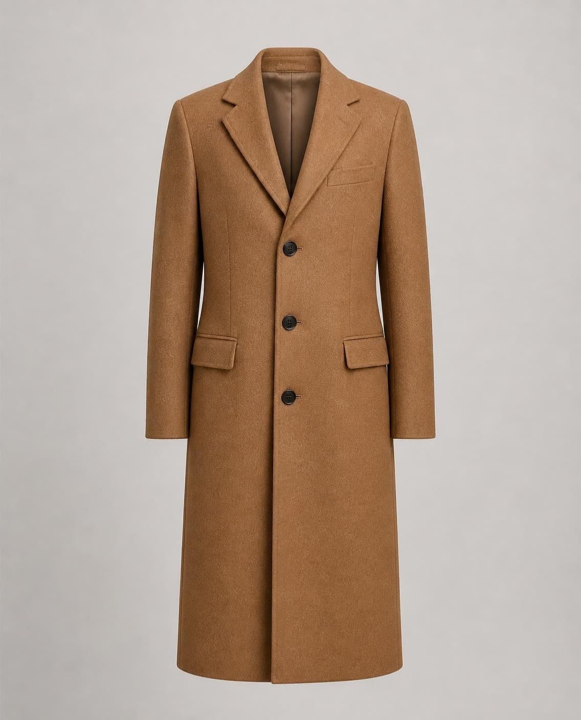 A long camel overcoat (a generated photo)