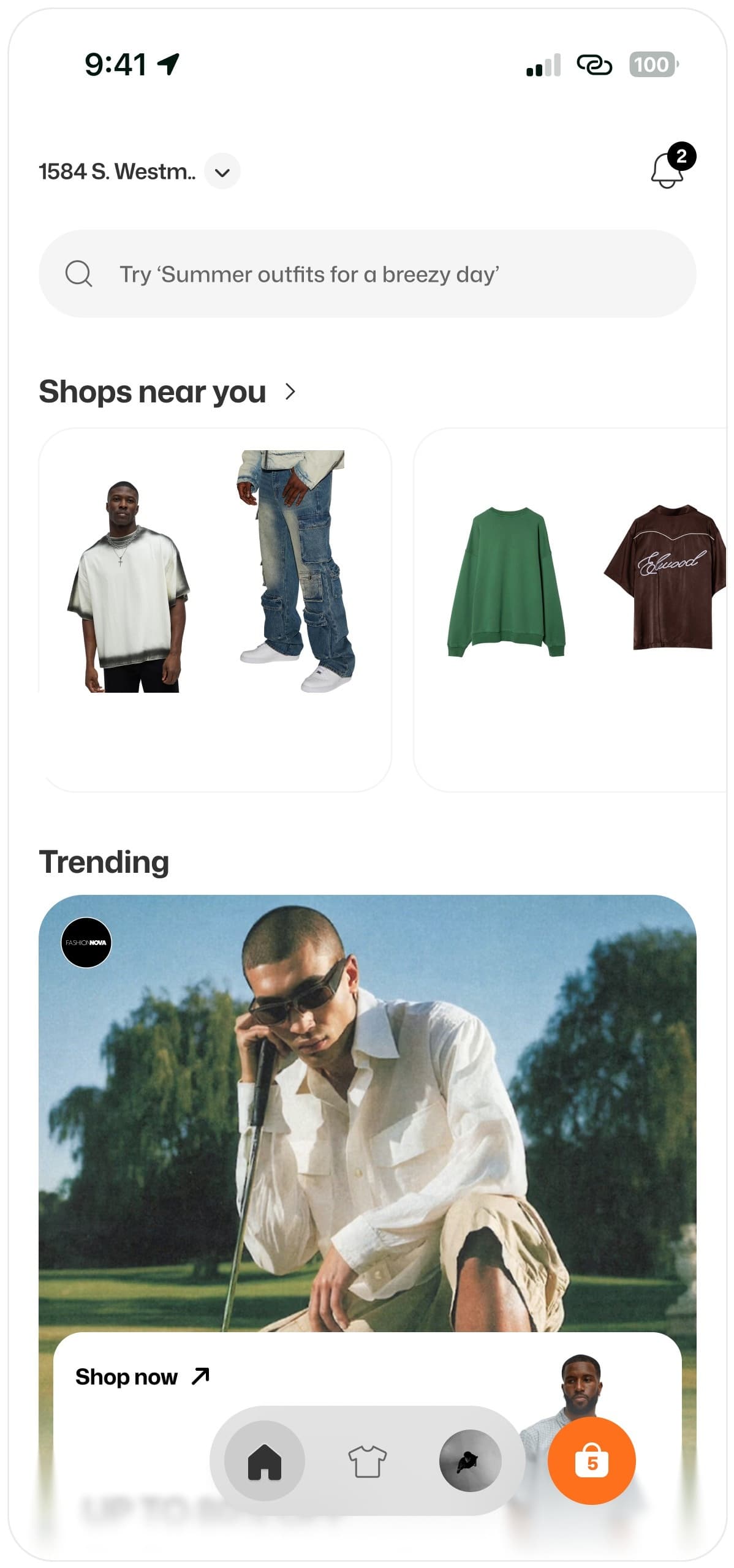 The Shophr app showing shops near you and what they have in stock